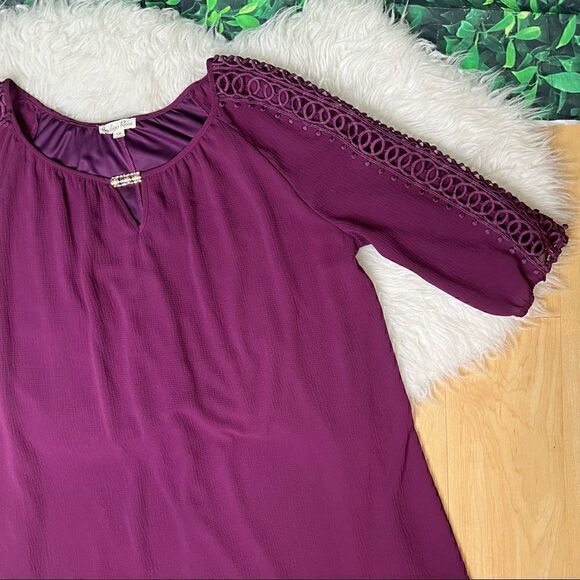 Indigo Rose burgundy casual / party dress plus size 1X - Picture 8 of 11
